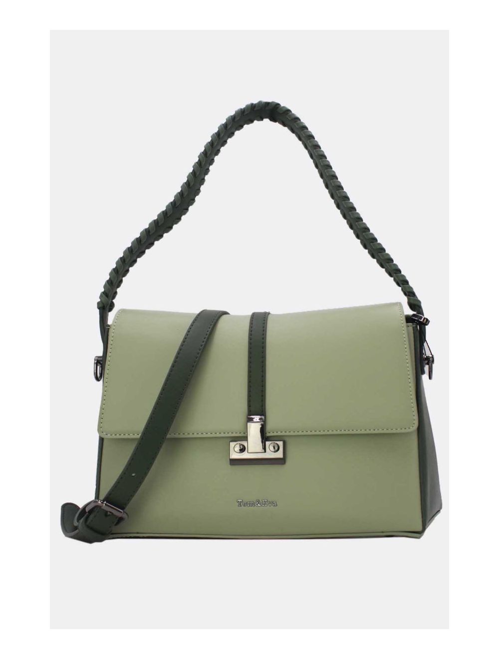 tom&eva Sac Porté Épaule à Coutures 24B-6126-Green/L.Green