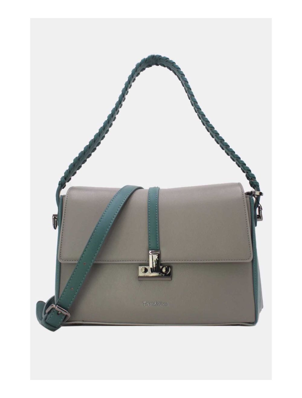 tom&eva Sac Porté Épaule à Coutures 24B-6126-Grey/Blue