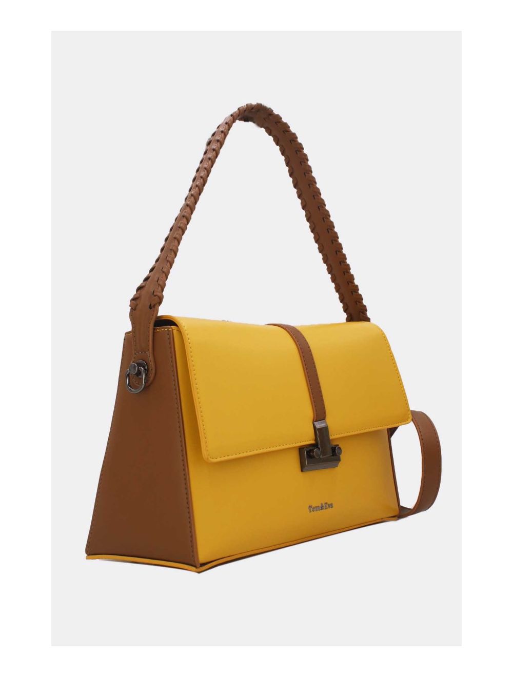 Tom&eva Sac Porté Épaule à Coutures 24B-6126-Yellow/Soil