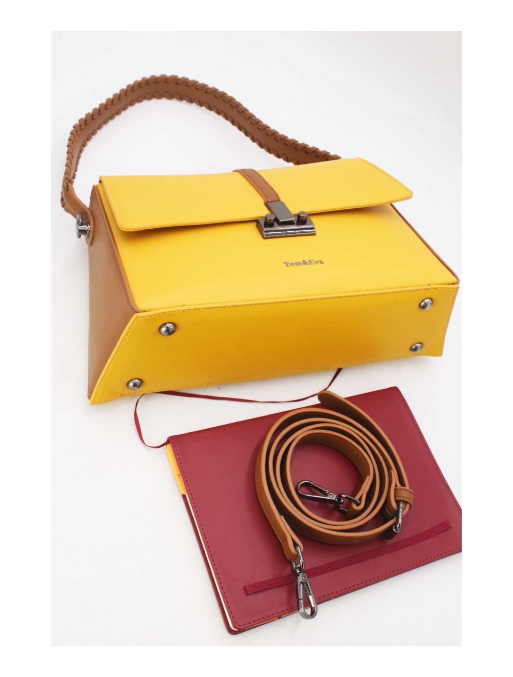 Tom&eva Sac Porté Épaule à Coutures 24B-6126-Yellow/Soil