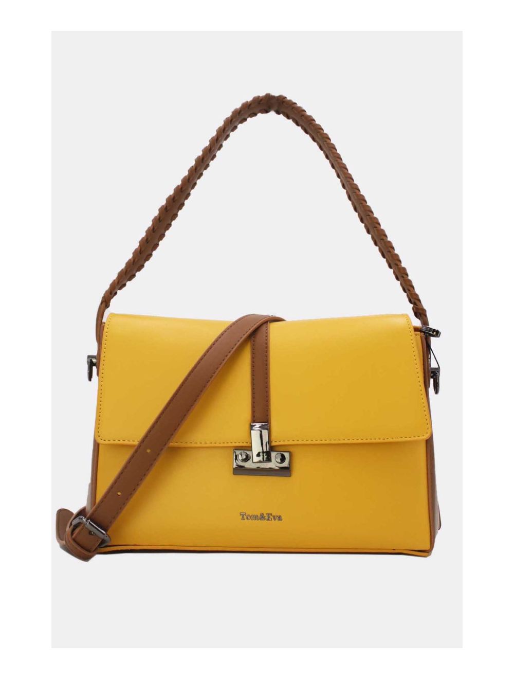 tom&eva Sac Porté Épaule à Coutures 24B-6126-Yellow/Soil