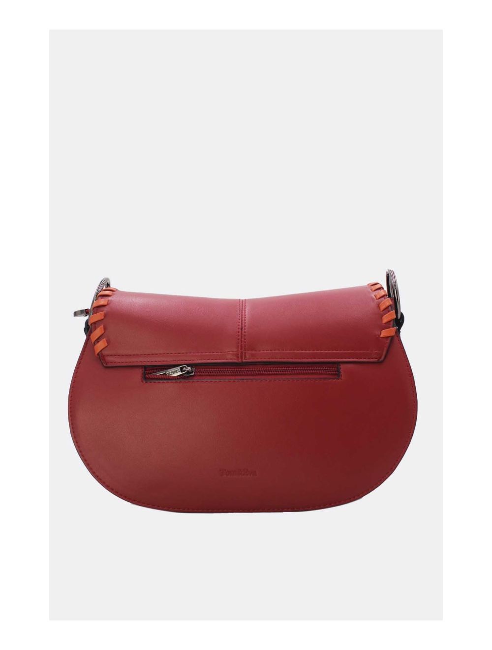 Tom&eva Sac Porté Épaule à Coutures Épaisses 24B-6023-Burgundy/Orange