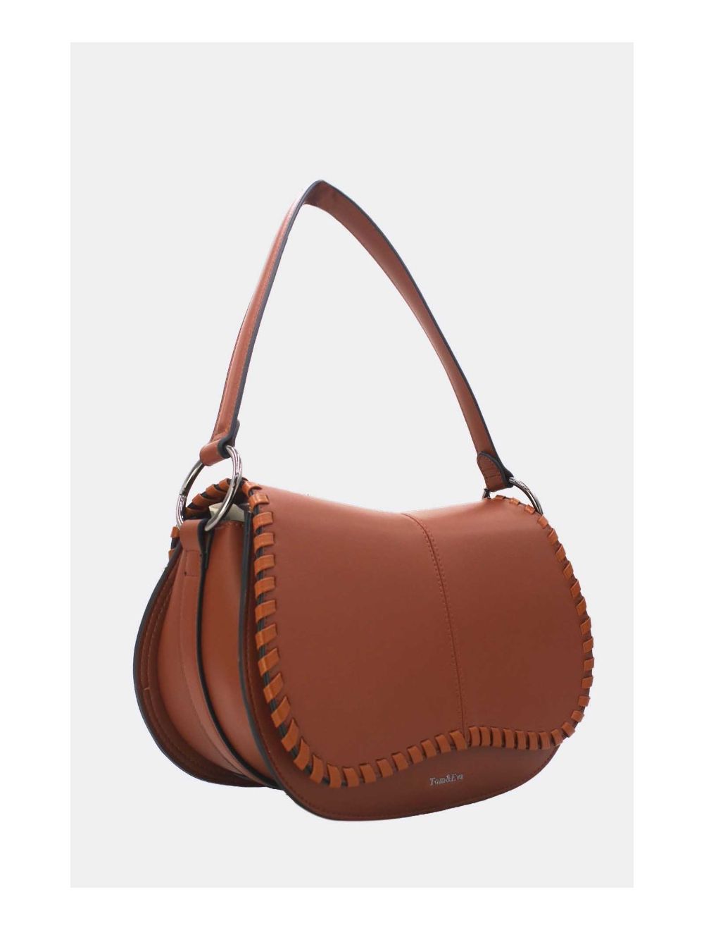 Tom&eva Sac Porté Épaule à Coutures Épaisses 24B-6023-Coffee/Brown