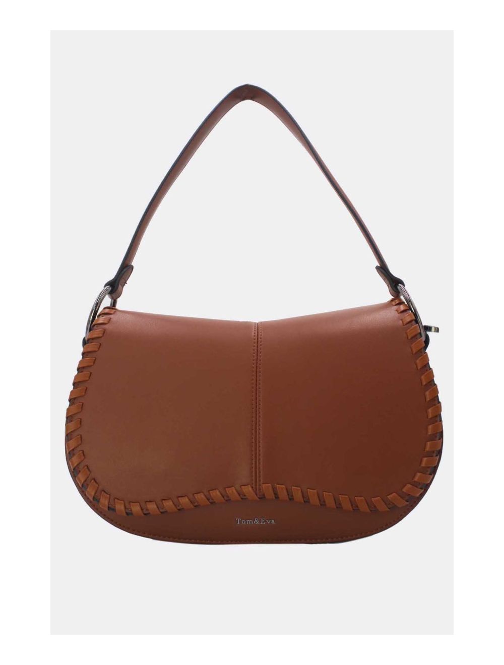 tom&eva Sac Porté Épaule à Coutures Épaisses 24B-6023-Coffee/Brown