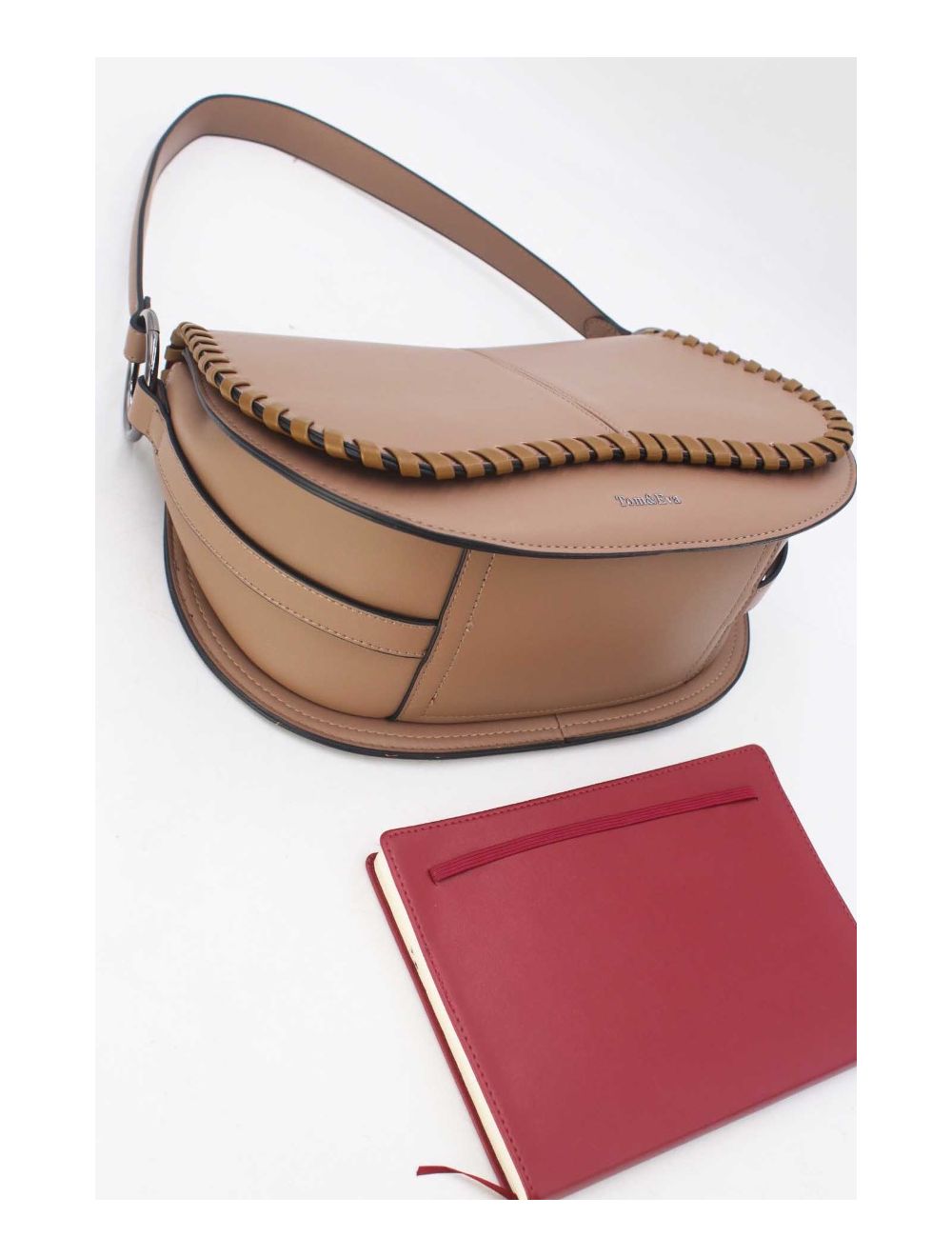 Tom&eva Sac Porté Épaule à Coutures Épaisses 24B-6023-Khaki/Soil