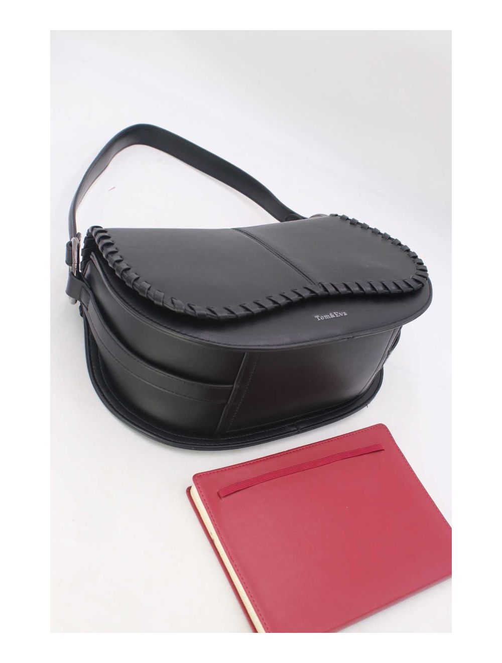 Tom&eva Sac Porté Épaule à Coutures Épaisses 24B-6023-Noir