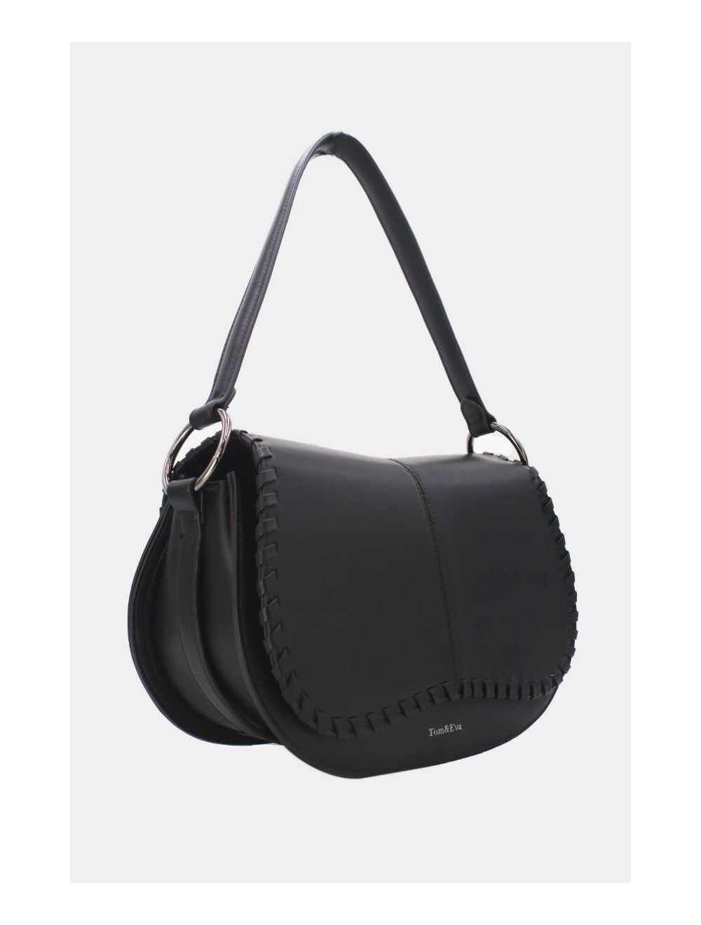 tom&eva Sac Porté Épaule à Coutures Épaisses 24B-6023-Noir