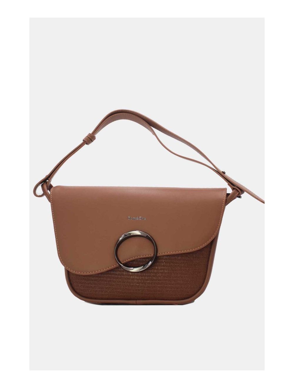 Tom&eva Sac Porté Épaule à Rabat Ondulé-24B-5957-Apricot/Khaki