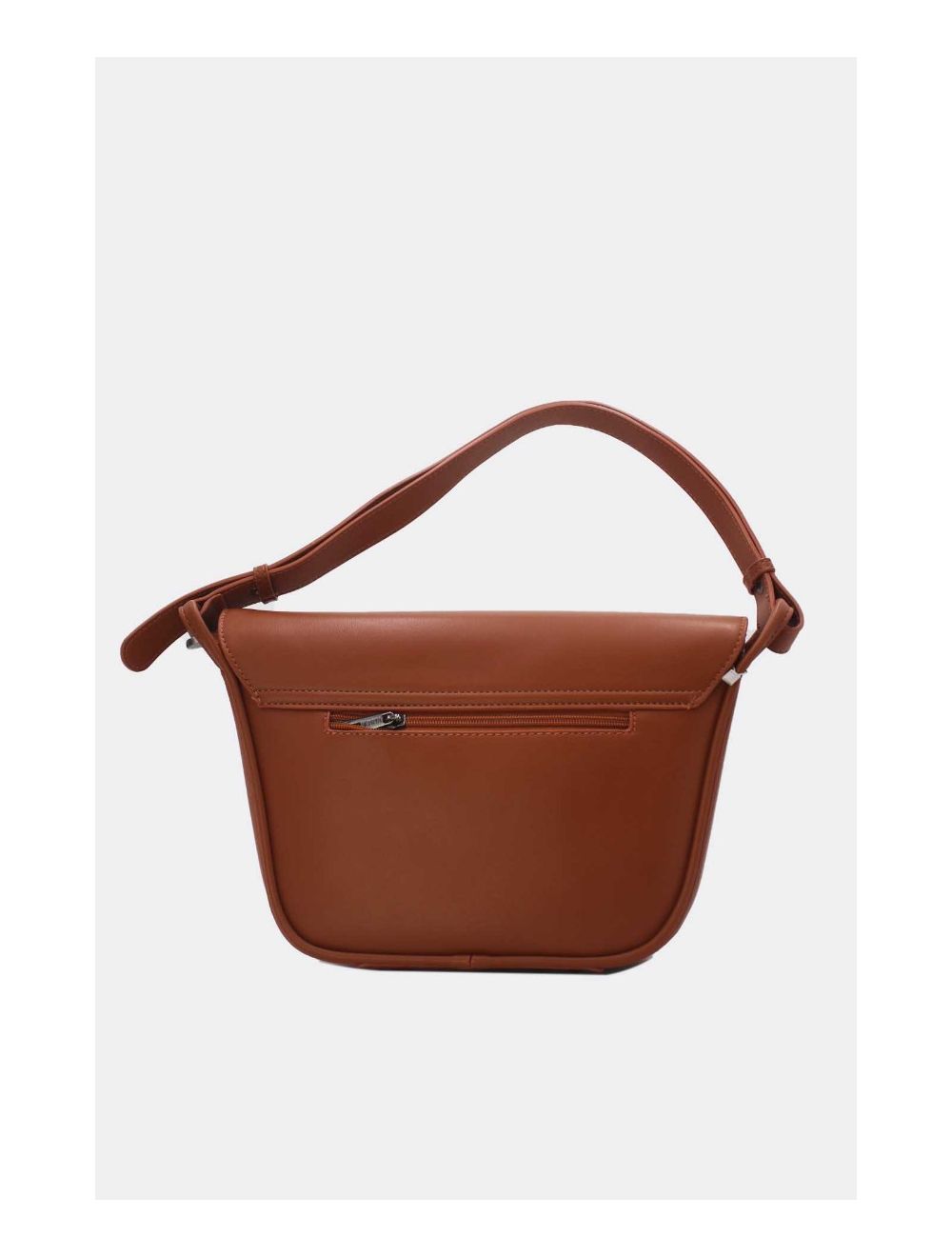 Tom&eva Sac Porté Épaule à Rabat Ondulé-24B-5957-Brown/Apricot