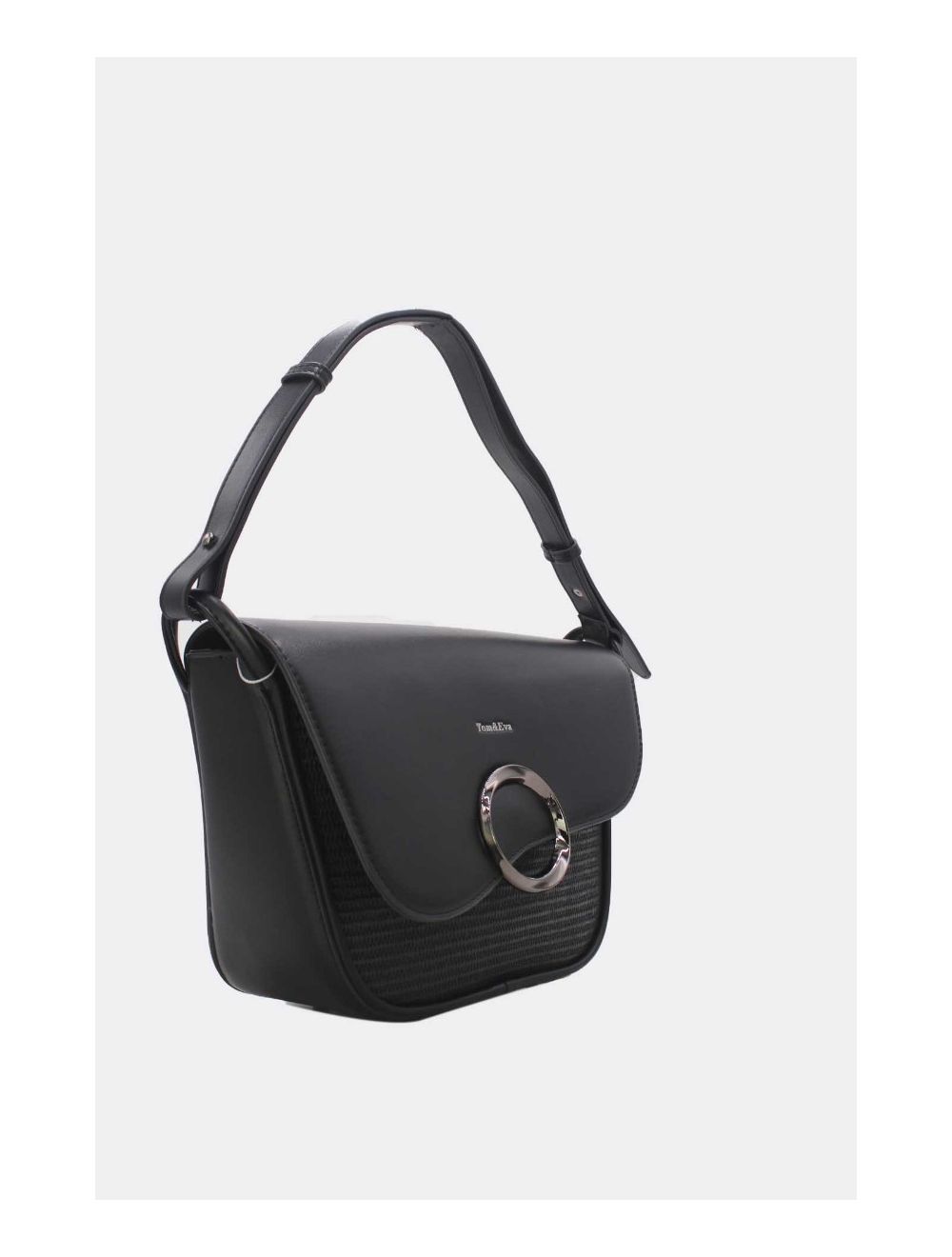 Tom&eva Sac Porté Épaule à Rabat Ondulé-24B-5957-Noir