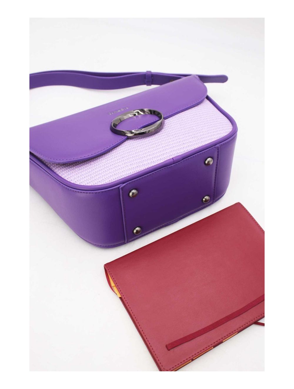 tom&eva Sac Porté Épaule à Rabat Ondulé-24B-5957-Violet