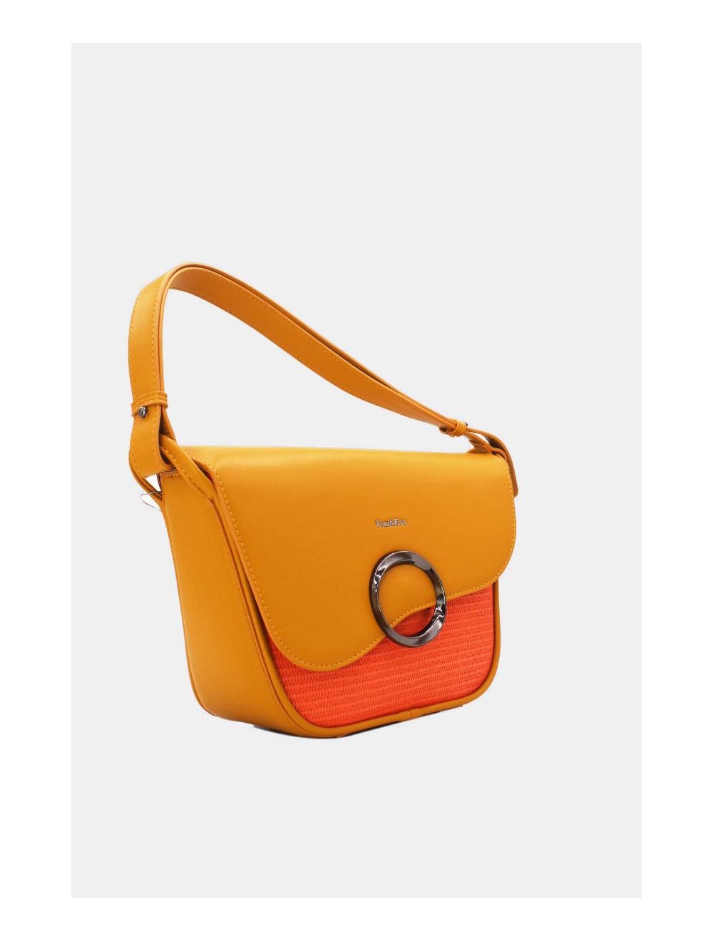 Tom&eva Sac Porté Épaule à Rabat Ondulé-24B-5957-Yellow/Orange