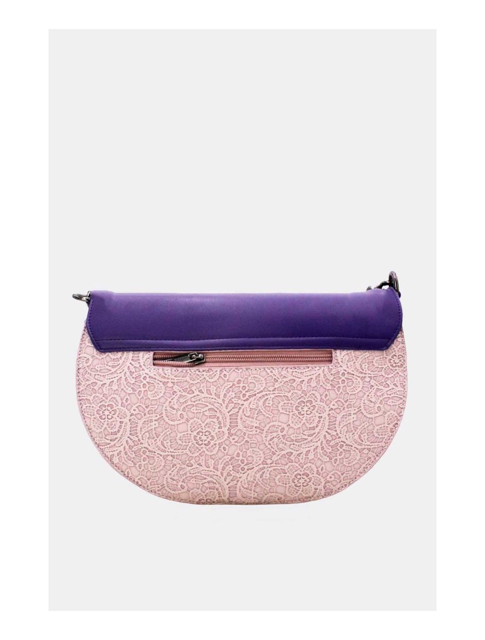 Tom&eva Sac Porté Épaule Bicolore Effet Dentelle 24B-6104-Violet