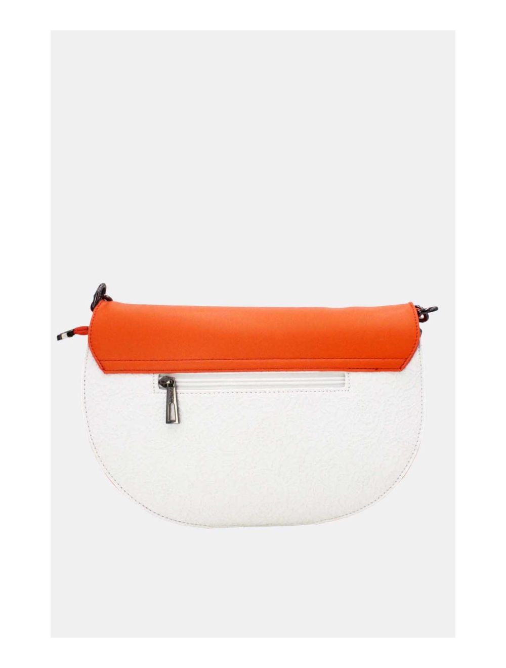 tom&eva Sac Porté Épaule Bicolore Effet Dentelle 24B-6104-White/Orange