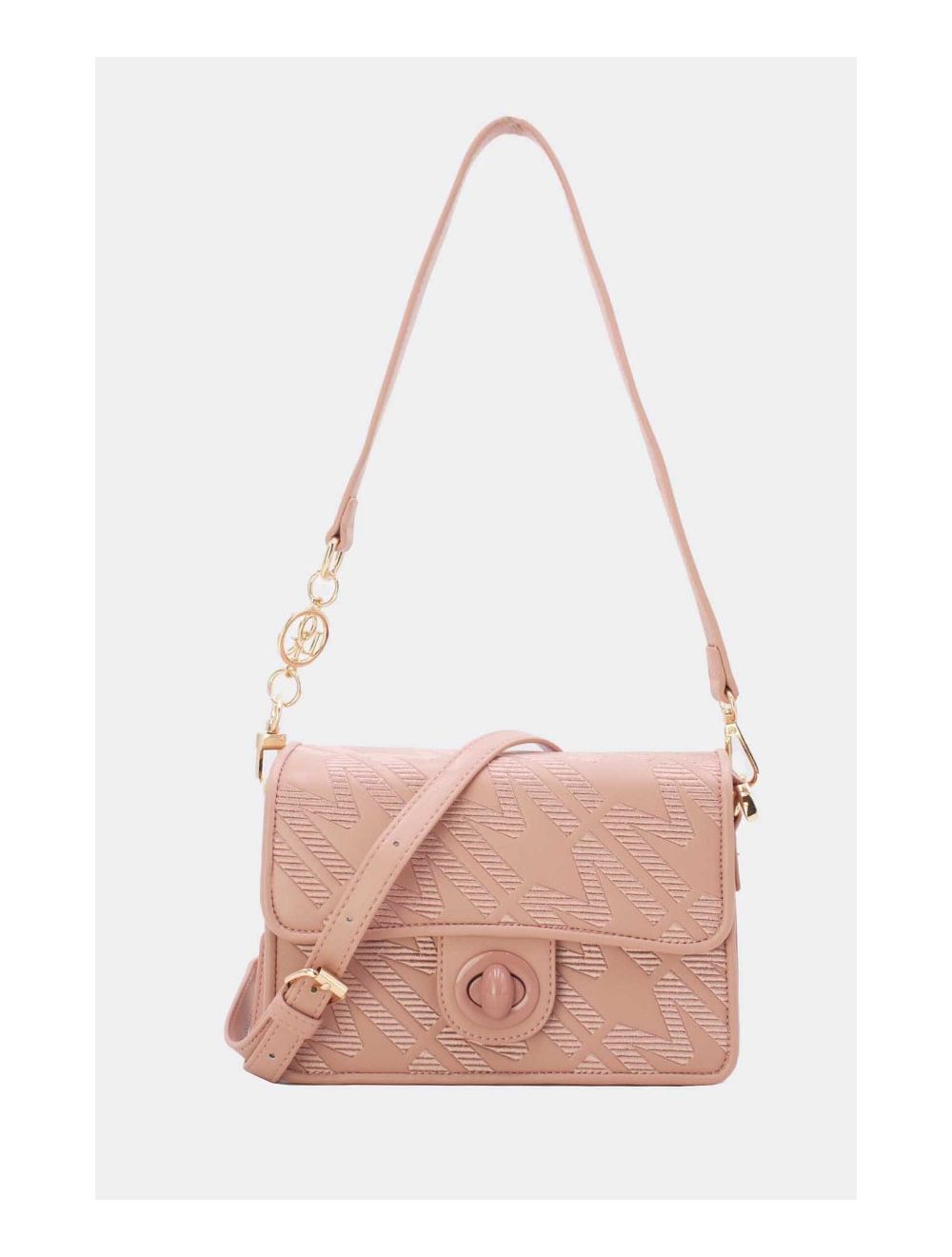 Tom&eva Sac Porté Épaule Brodé M Avec Double Bandoulière 24B-5889-Pink