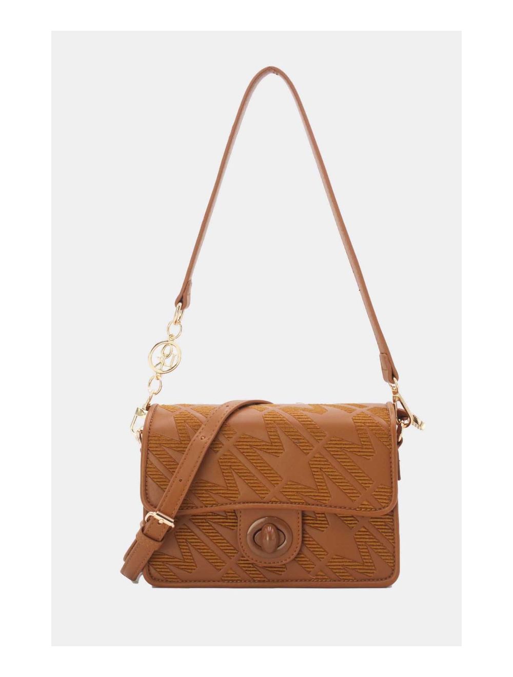 Tom&eva Sac Porté Épaule Brodé M Avec Double Bandoulière 24B-5889-Marron