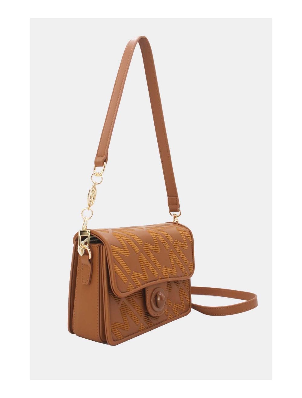 Tom&eva Sac Porté Épaule Brodé M Avec Double Bandoulière 24B-5889-Marron