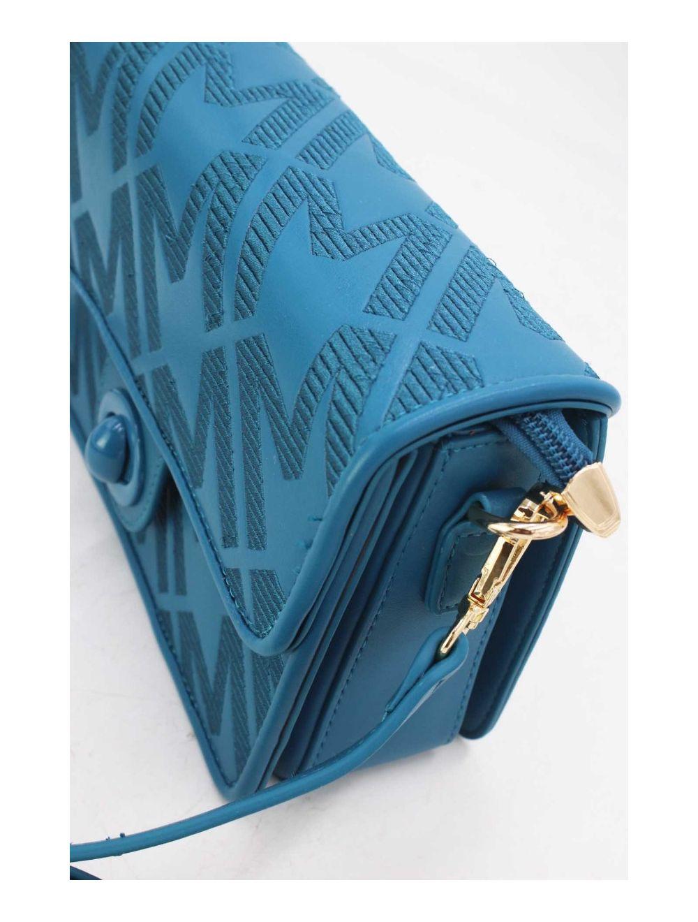 tom&eva Sac Porté Épaule Brodé M Avec Double Bandoulière 24B-5889-Bleu