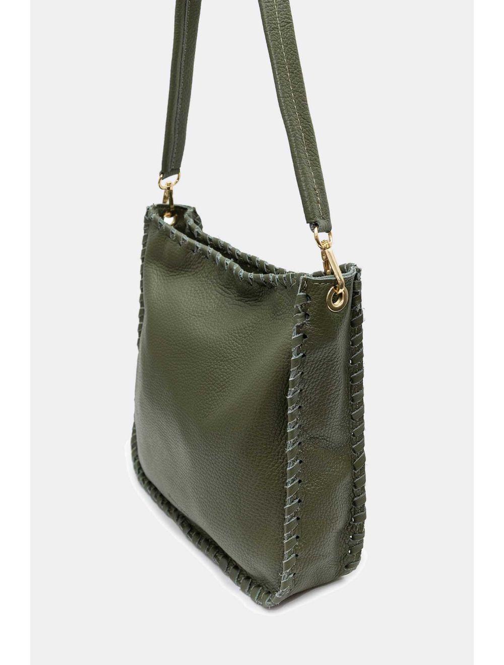 Tom&eva Sac Porté Épaule De Vachette Grainé 4156 STEPHANIE-Kaki