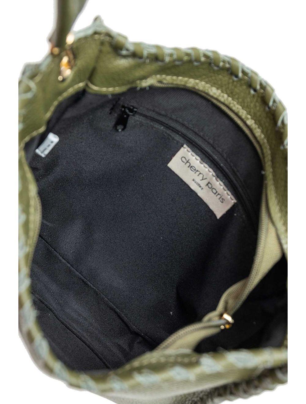 Tom&eva Sac Porté Épaule De Vachette Grainé 4156 STEPHANIE-Kaki