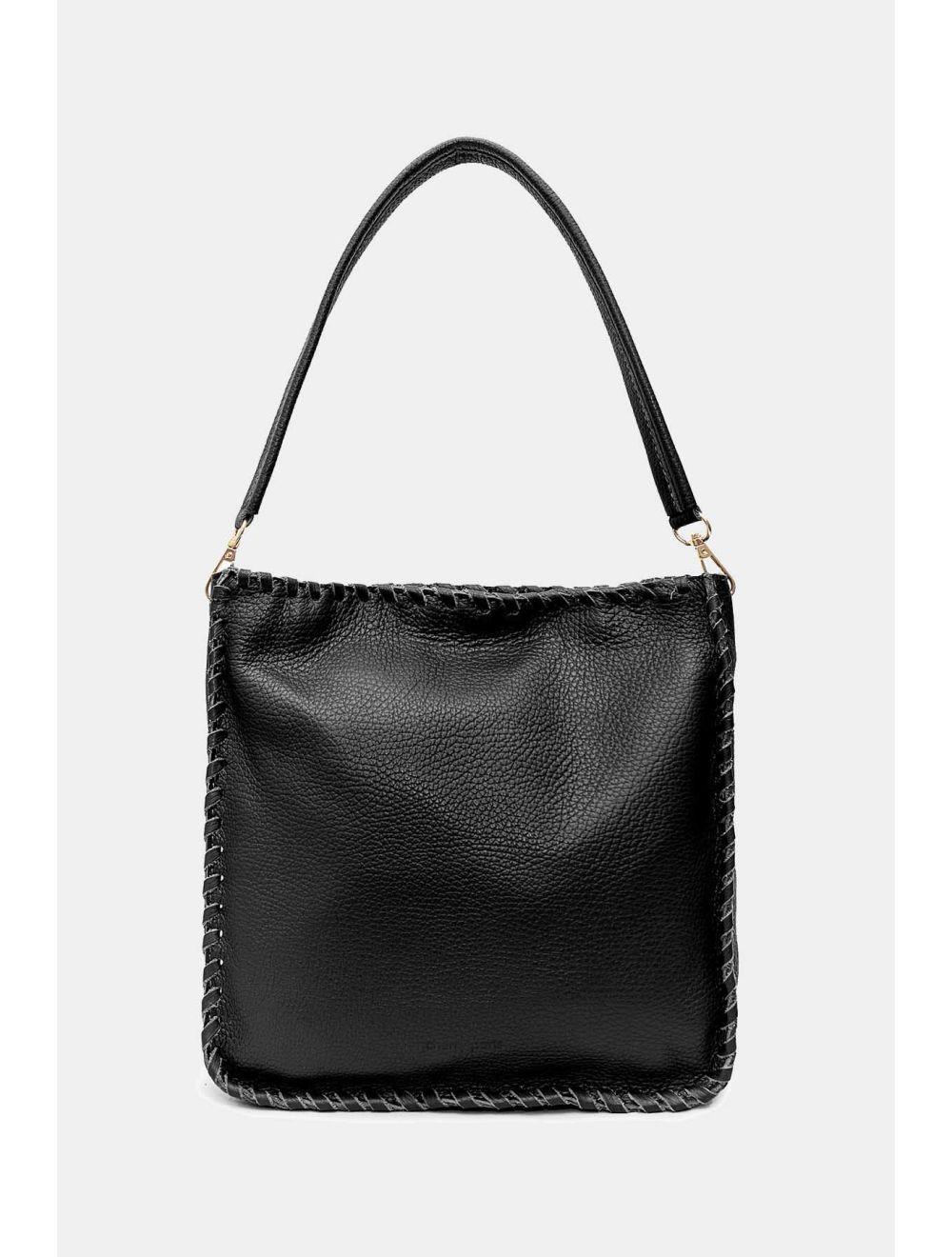 tom&eva Sac Porté Épaule De Vachette Grainé 4156 STEPHANIE-Noir