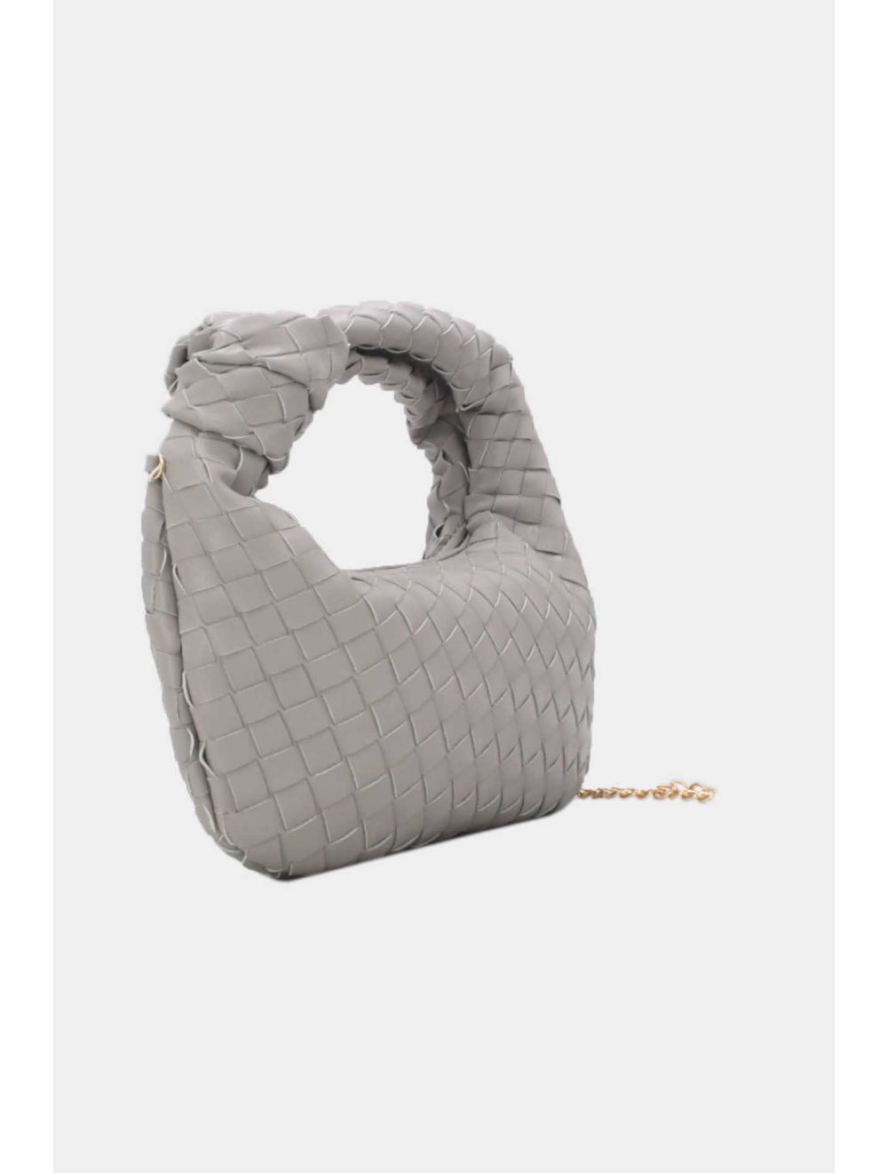 Tom&eva Sac Porté Épaule Demi Lune Tressé 24P-5934-Gris