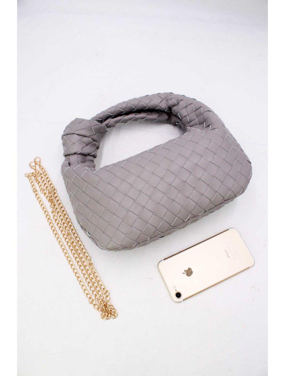 Tom&eva Sac Porté Épaule Demi Lune Tressé 24P-5934-Gris