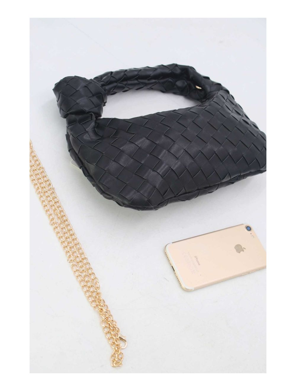 tom&eva Sac Porté Épaule Demi Lune Tressé 24P-5934-Noir