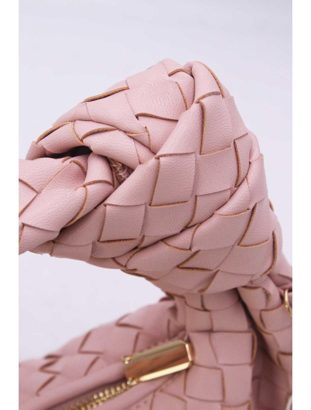 Tom&eva Sac Porté Épaule Demi Lune Tressé 24P-5934-Pink