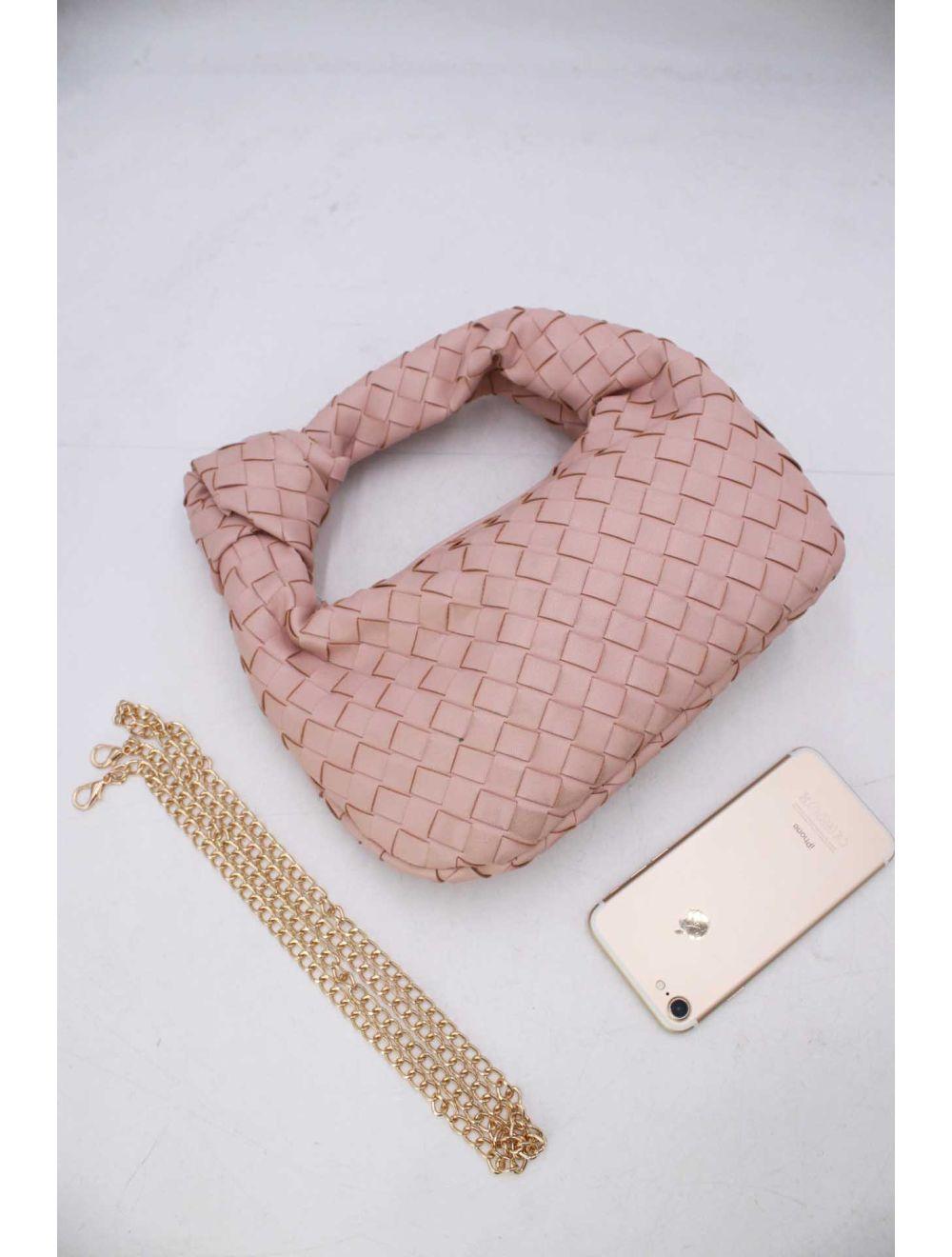 Tom&eva Sac Porté Épaule Demi Lune Tressé 24P-5934-Pink