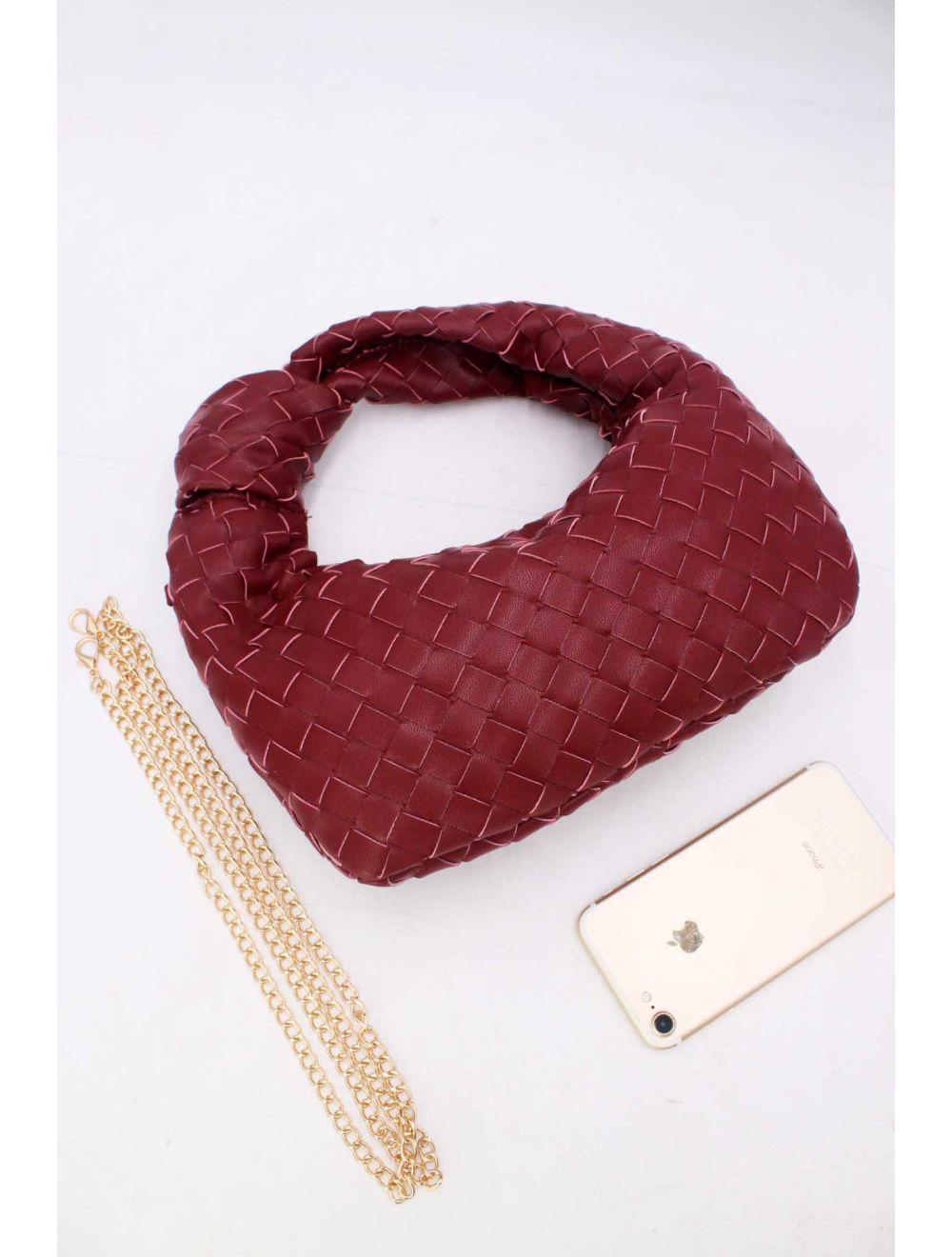 Tom&eva Sac Porté Épaule Demi Lune Tressé 24P-5934-Rouge