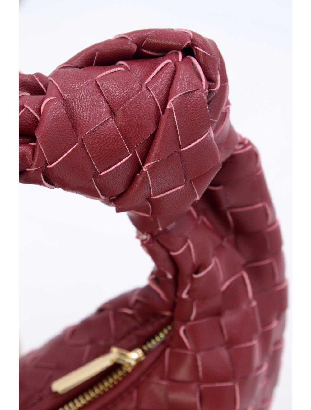 tom&eva Sac Porté Épaule Demi Lune Tressé 24P-5934-Rouge