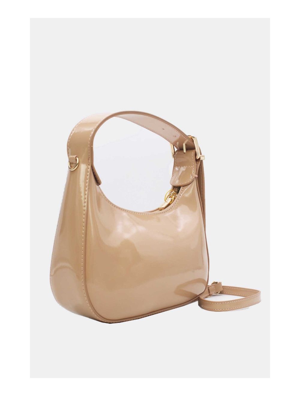 Tom&eva Sac Porté Épaule Demi Lune Verni Forme Croissant 24P-5910-Abricot