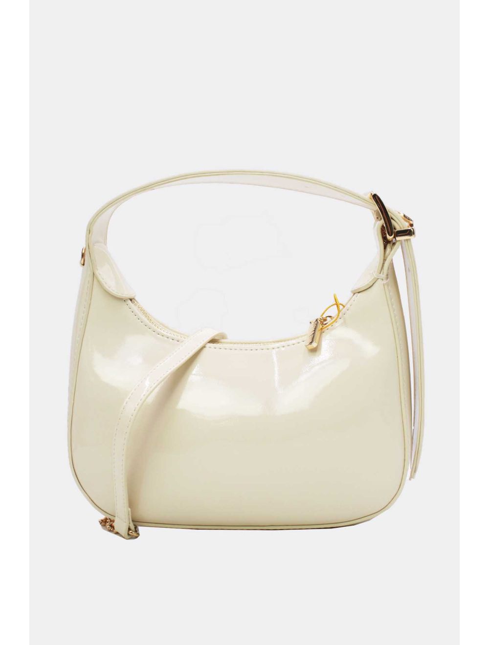 Tom&eva Sac Porté Épaule Demi Lune Verni Forme Croissant 24P-5910-Beige