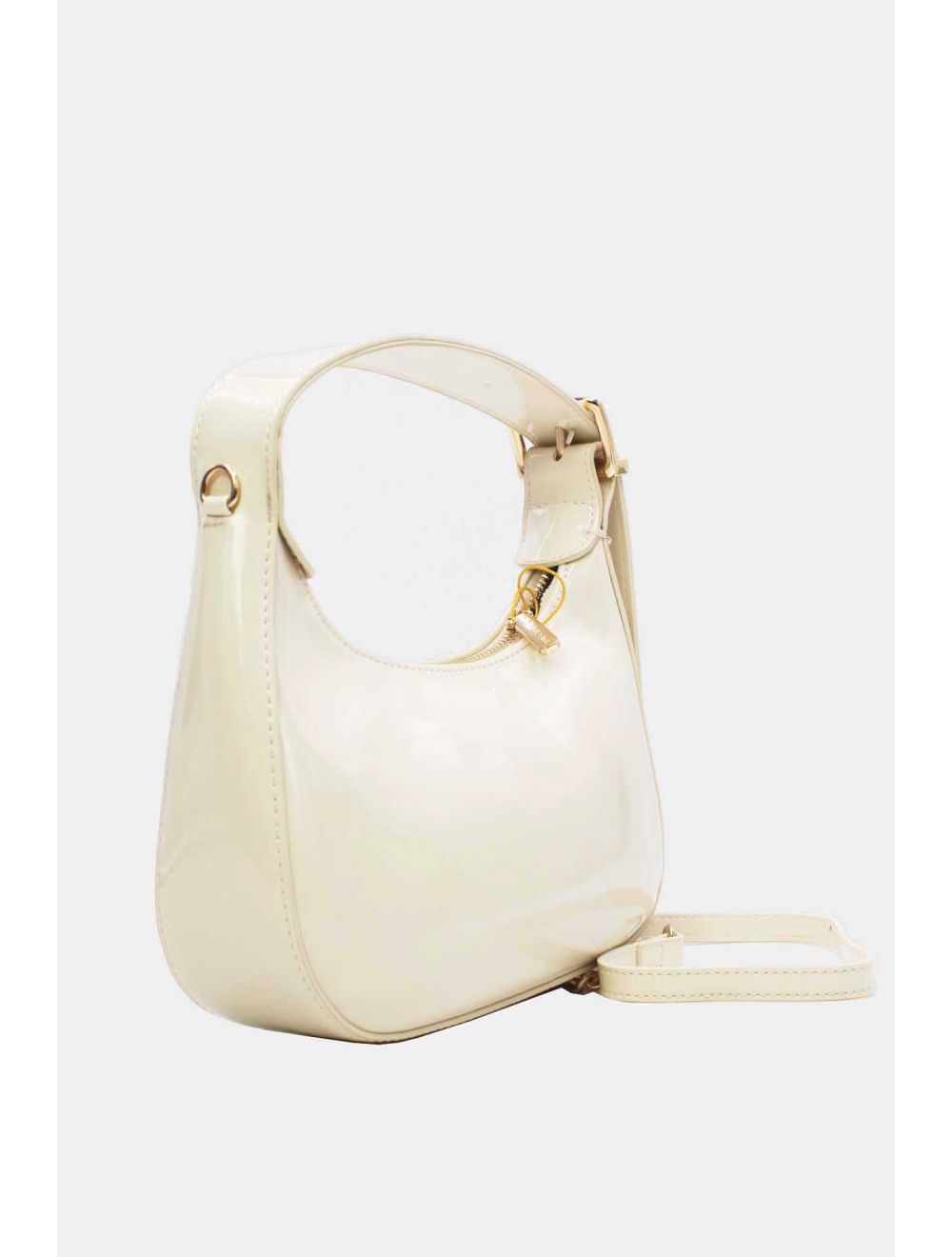 Tom&eva Sac Porté Épaule Demi Lune Verni Forme Croissant 24P-5910-Beige