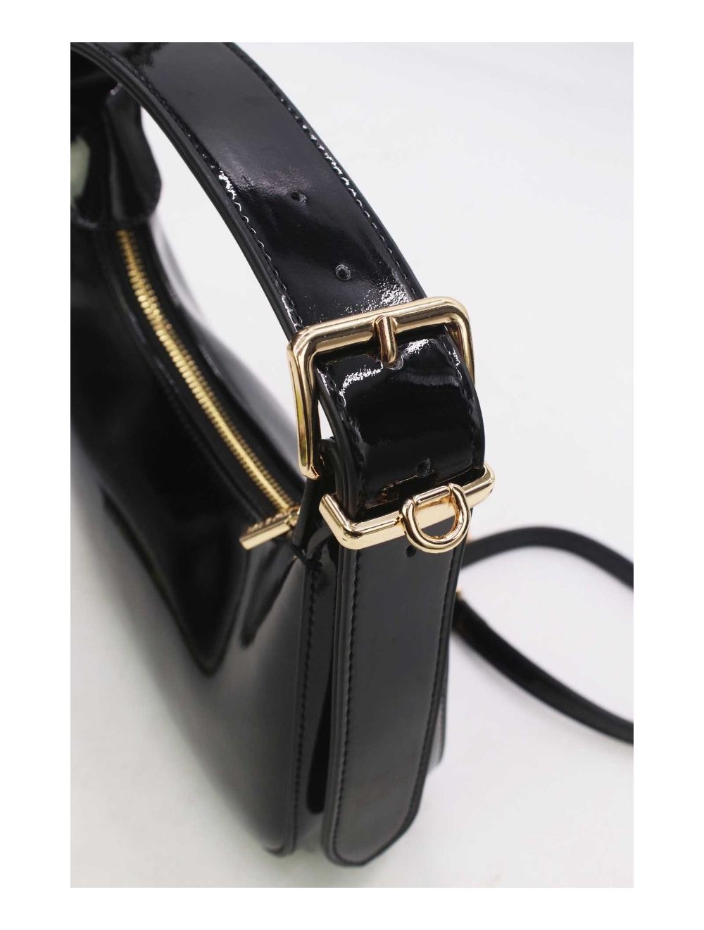 Tom&eva Sac Porté Épaule Demi Lune Verni Forme Croissant 24P-5910-Noir