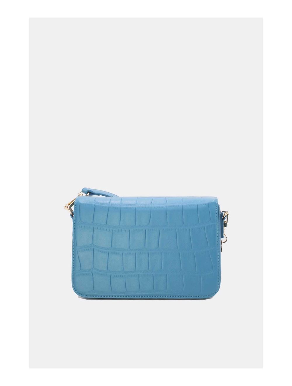Tom&eva Sac Porté Épaule Effet Croco Avec Double Bandoulière 24B-5891-Bleu