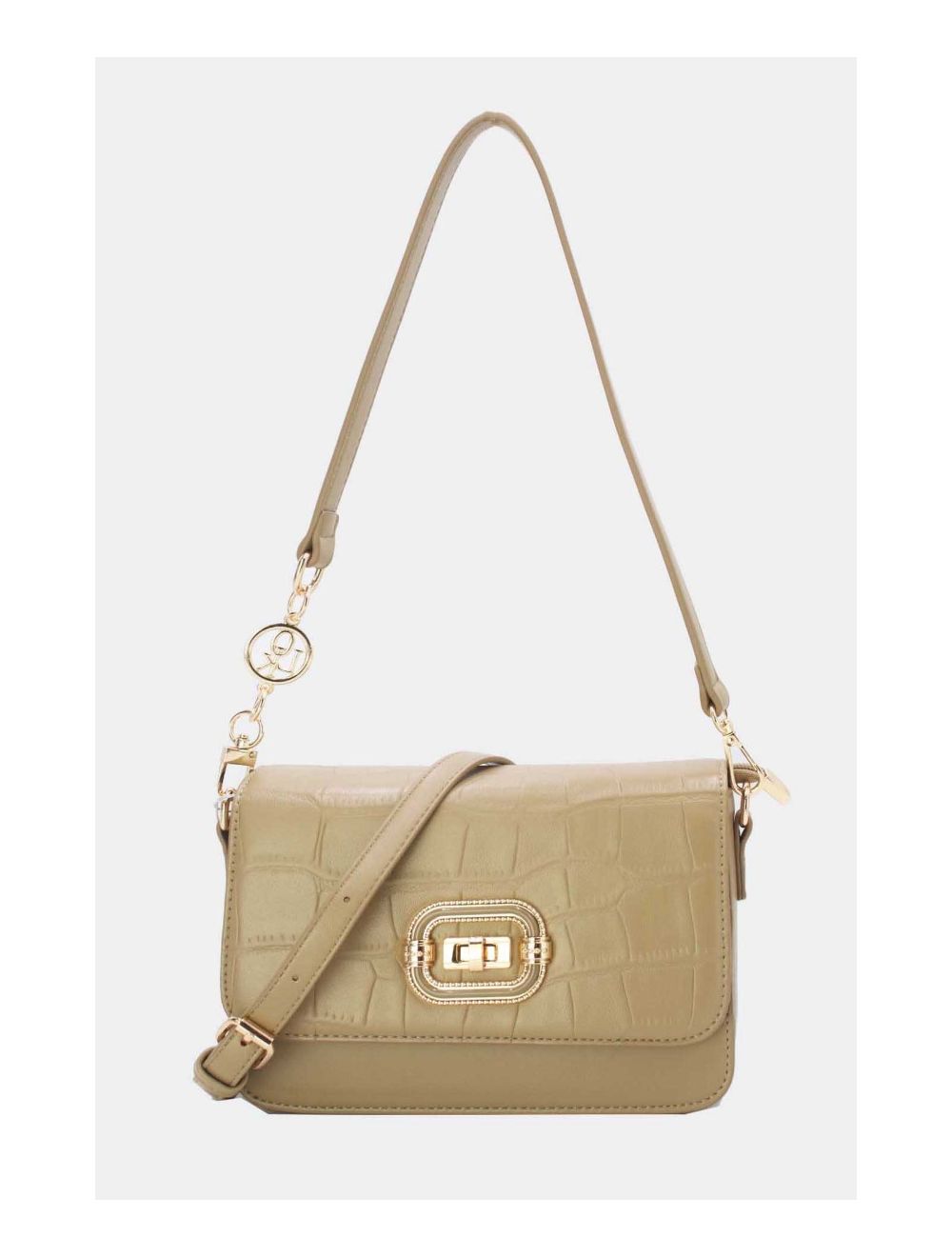 Tom&eva Sac Porté Épaule Effet Croco Avec Double Bandoulière 24B-5891-Kaki