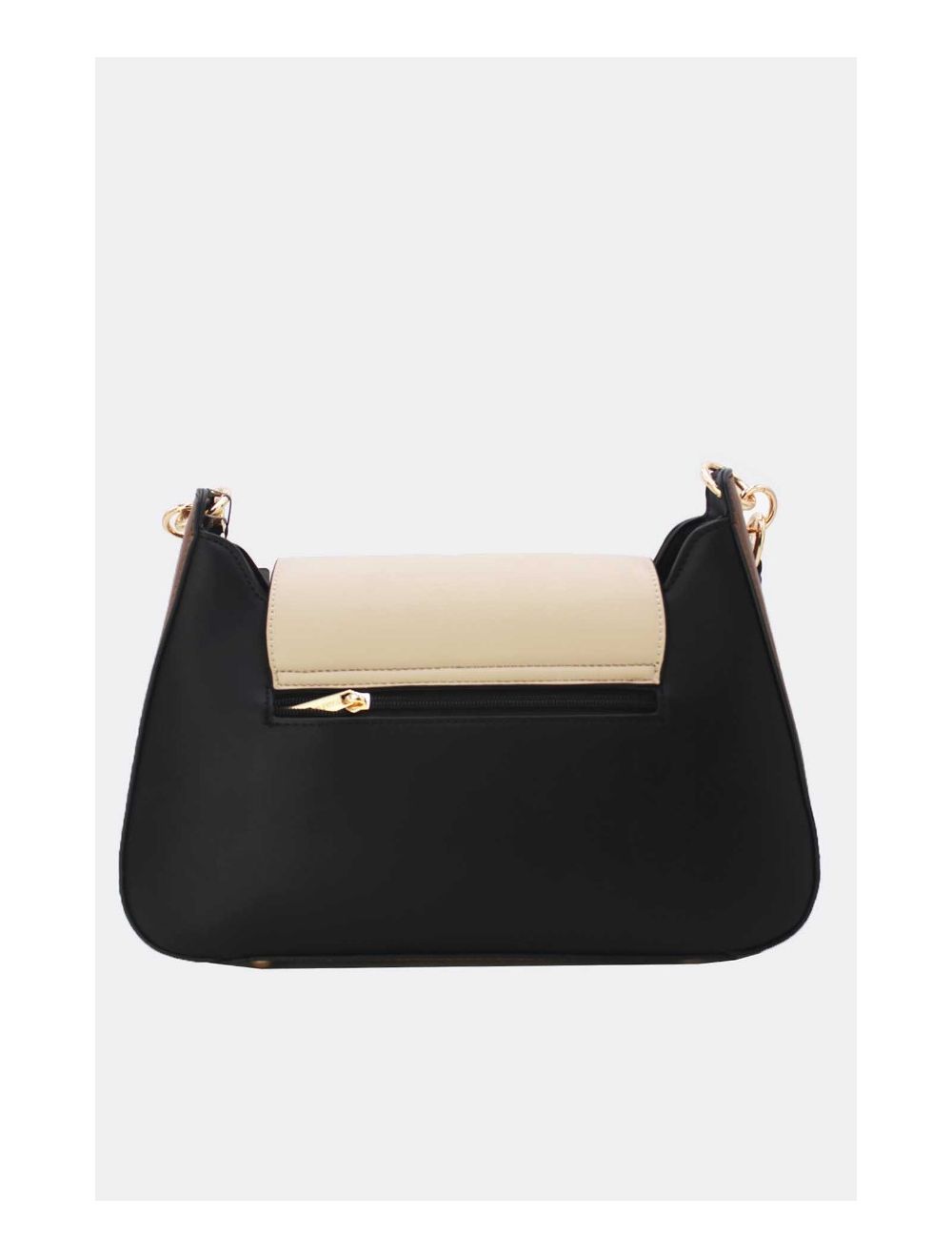 Tom&eva Sac Porté Épaule Effet Cuir Lisse Bicolore 24B-5921-Black/Khaki/Soil