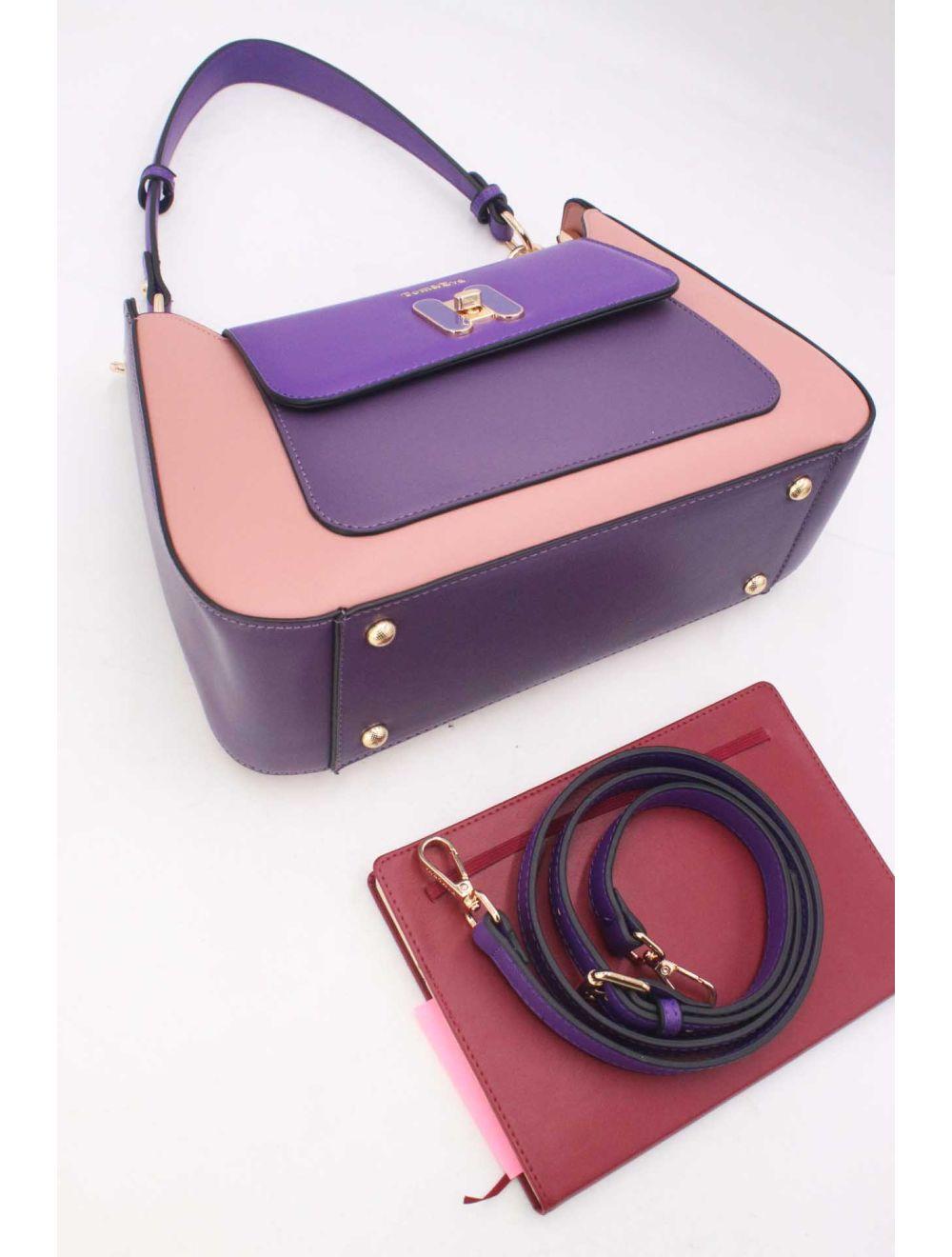 Tom&eva Sac Porté Épaule Effet Cuir Lisse Bicolore 24B-5921-L.purple/purple/d.purple