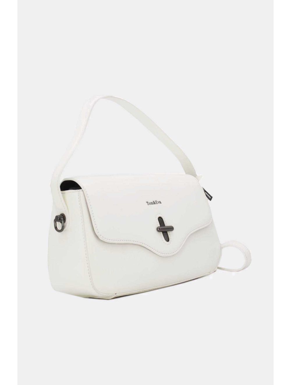 Tom&eva Sac Porté Épaule Effet Cuir Vernis 24B-6093-Blanc