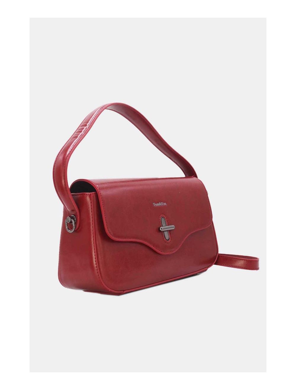 tom&eva Sac Porté Épaule Effet Cuir Vernis 24B-6093-Burgundy