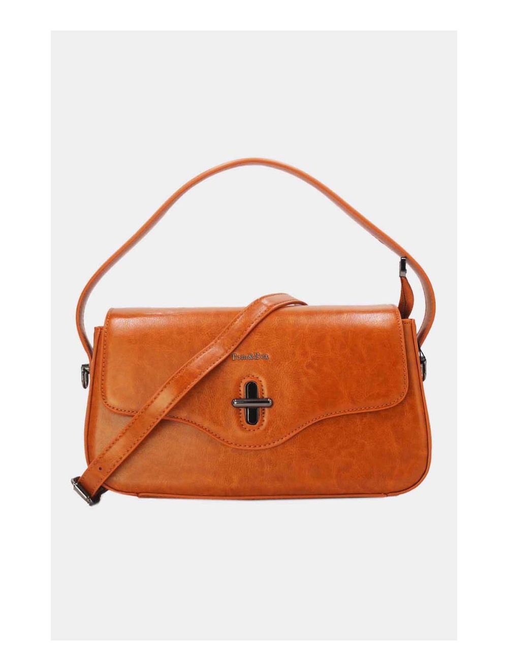 tom&eva Sac Porté Épaule Effet Cuir Vernis 24B-6093-Marron