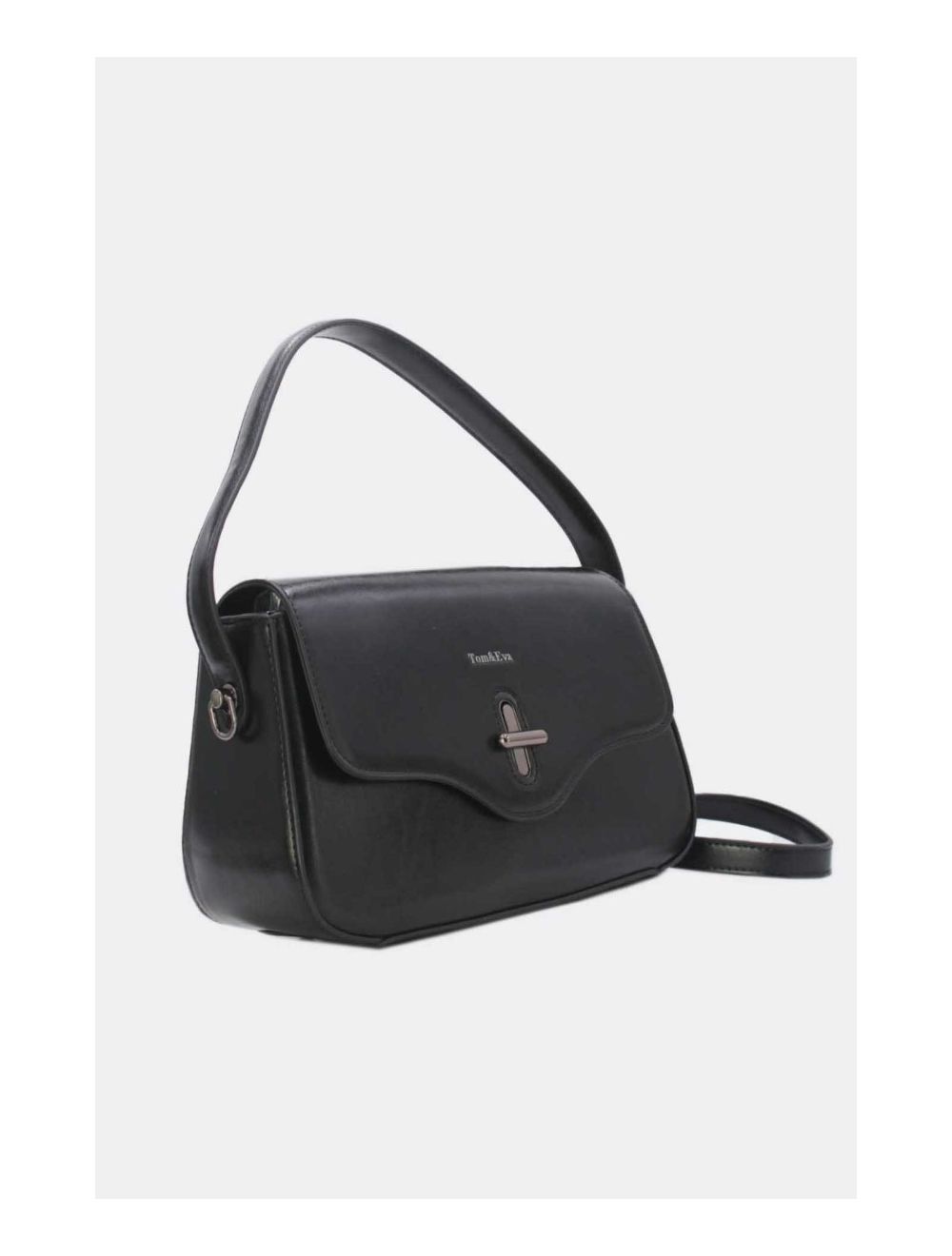 Tom&eva Sac Porté Épaule Effet Cuir Vernis 24B-6093-Noir