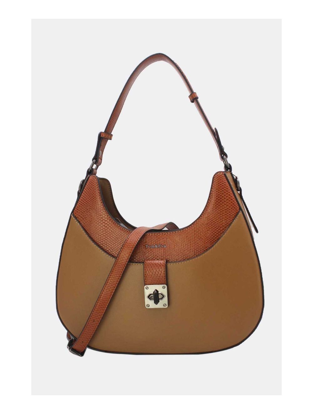 Tom&eva Sac Porté Épaule Effet Serpent 24B-6100-Apricot/Brown
