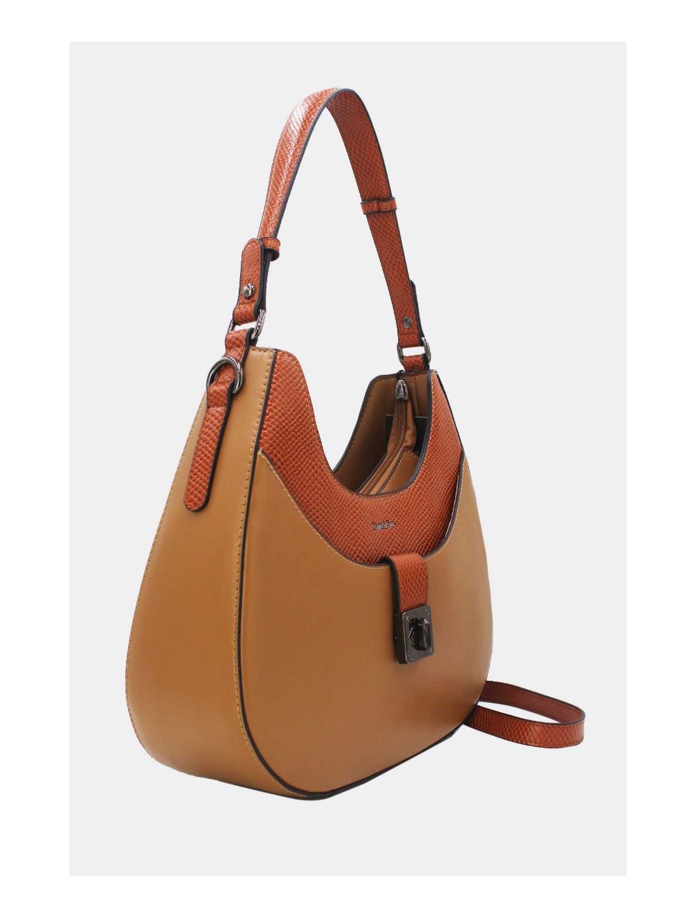 Tom&eva Sac Porté Épaule Effet Serpent 24B-6100-Apricot/Brown
