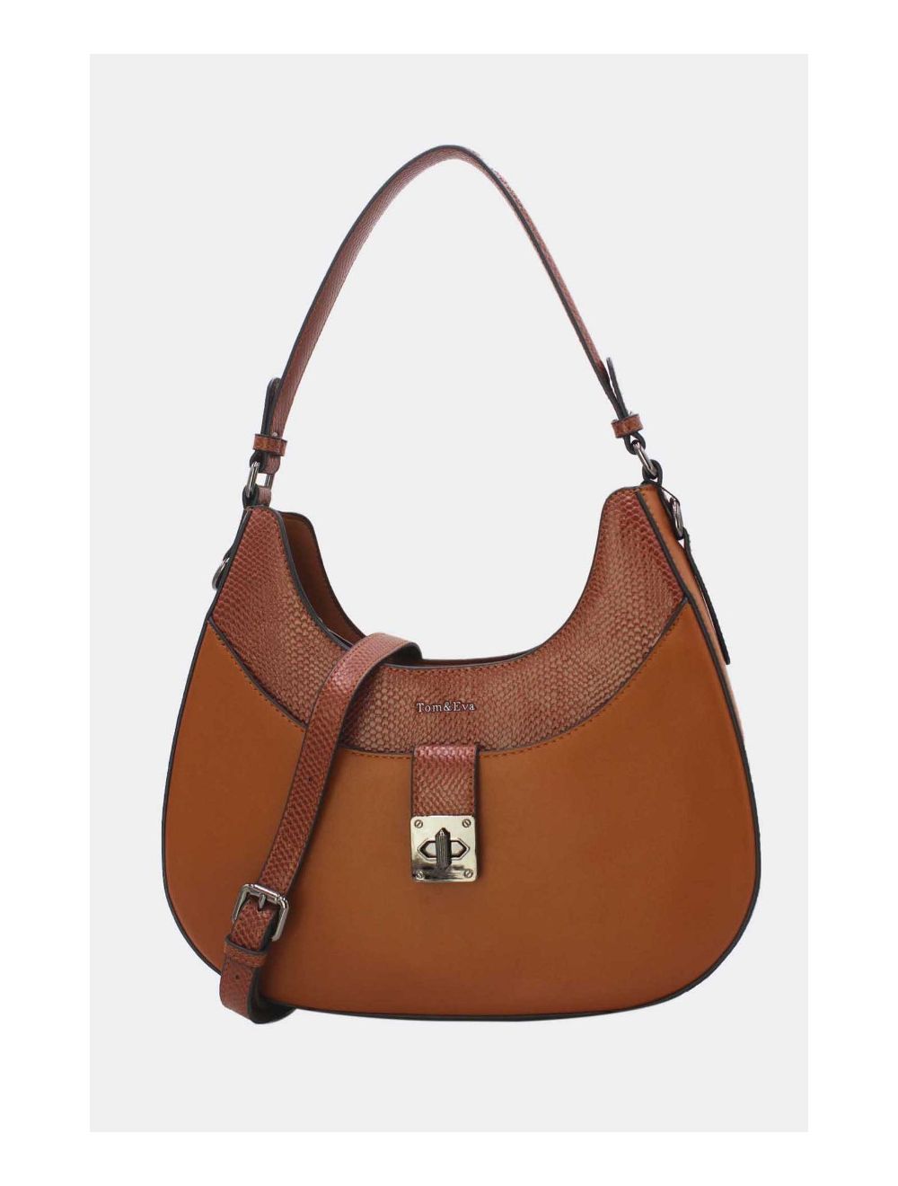 Tom&eva Sac Porté Épaule Effet Serpent 24B-6100-Brown/Coffee