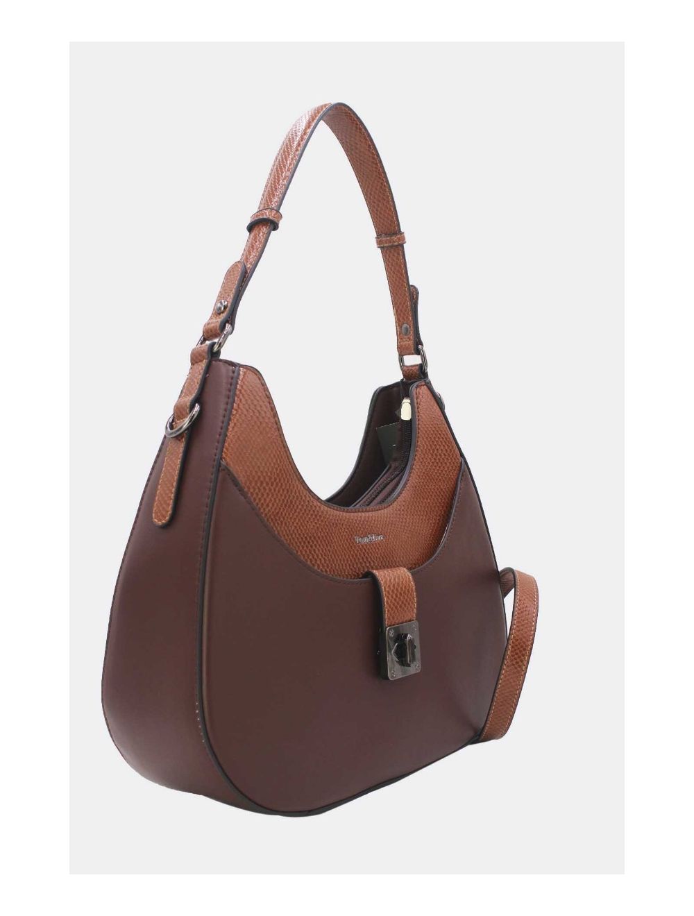 Tom&eva Sac Porté Épaule Effet Serpent 24B-6100-Coffee/Taupe