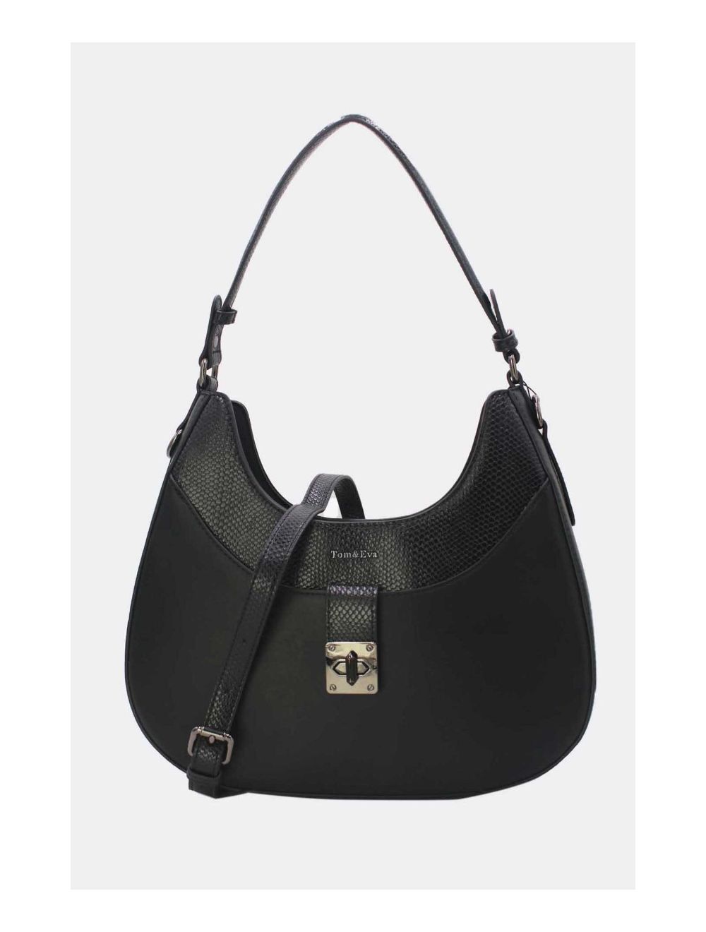 Tom&eva Sac Porté Épaule Effet Serpent 24B-6100-Noir