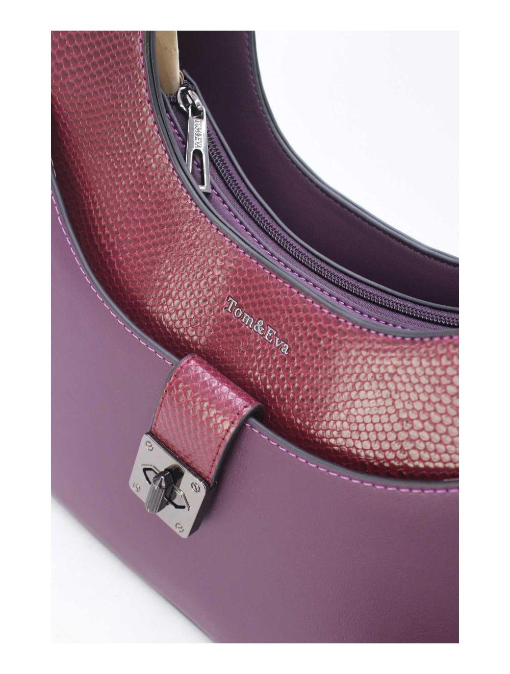 tom&eva Sac Porté Épaule Effet Serpent 24B-6100-Violet